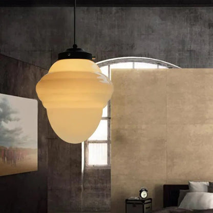 Vintage Retro Pendant Lamp with Glass Shade