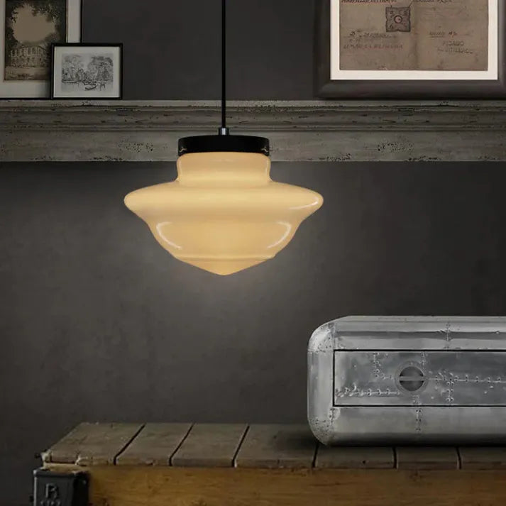 Vintage Retro Pendant Lamp with Glass Shade