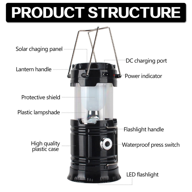 Portable Solar Powered Camping Lantern Light