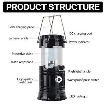 Portable Solar Powered Camping Lantern Light