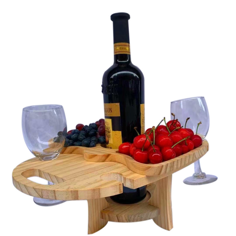 Portable Wooden Folding Patio Table with Wine Chiller - Fesara