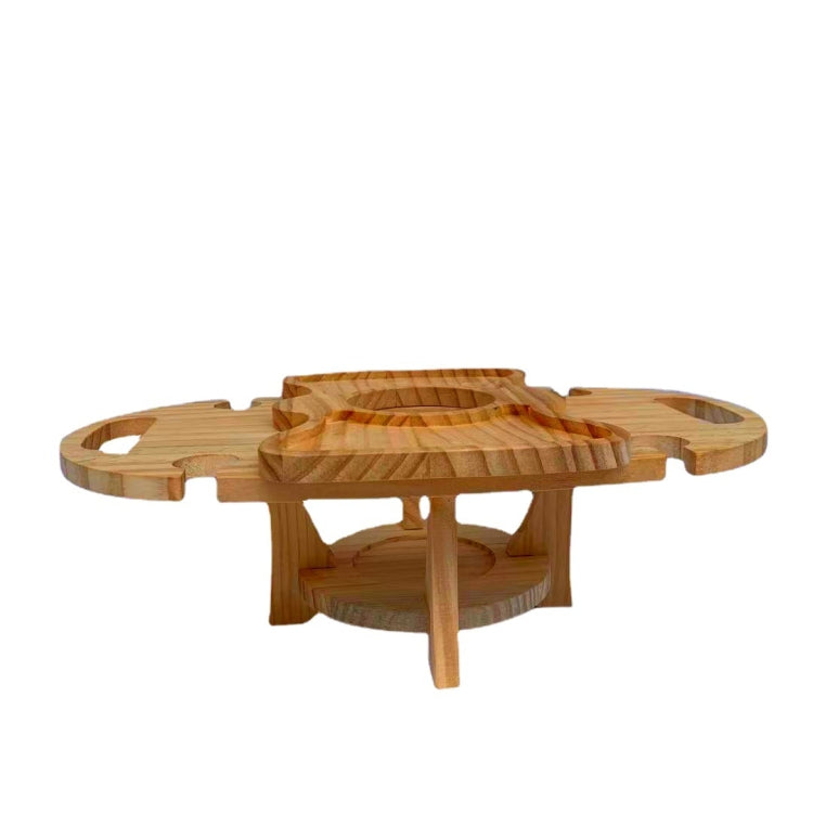 Portable Wooden Folding Patio Table with Wine Chiller