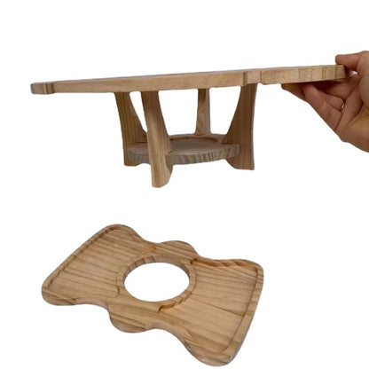 Portable Wooden Folding Patio Table with Wine Chiller