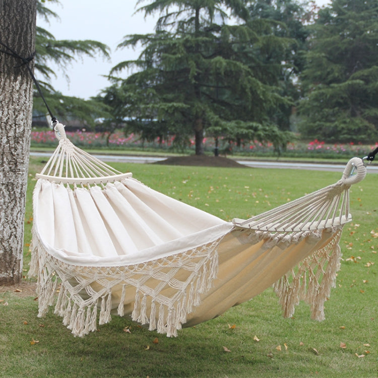 Large White Outdoor Garden Hammock with Steel Frame - Fesara