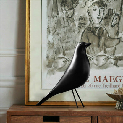 Unique Black Bird Resin Desk Figurine Decor