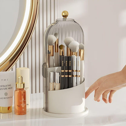 Rotating Makeup Brush Stand & Cosmetic Storage Case