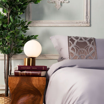 Luxurious Grey Duvet Cover Set with Metallic Design