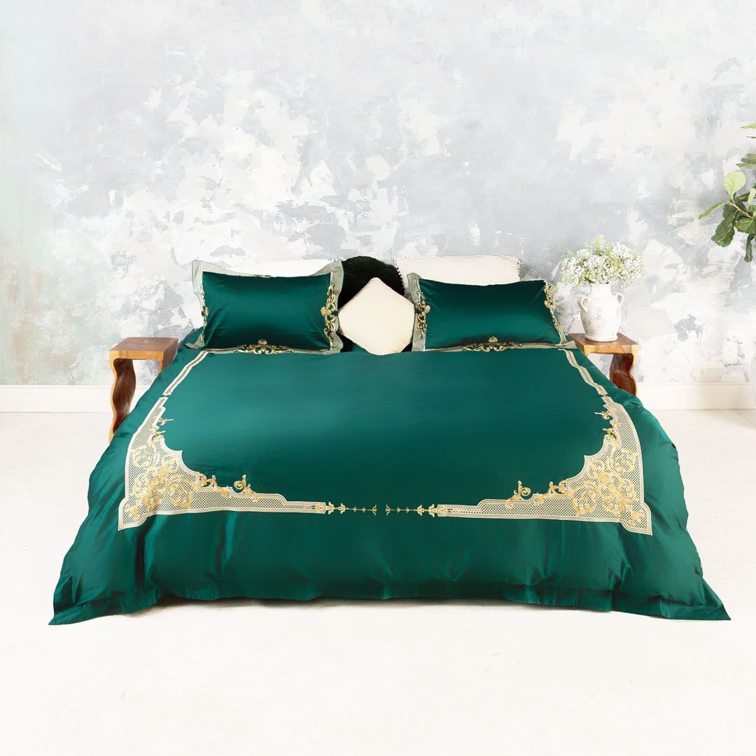 Soft Green Cotton Bedding Set - Fesara