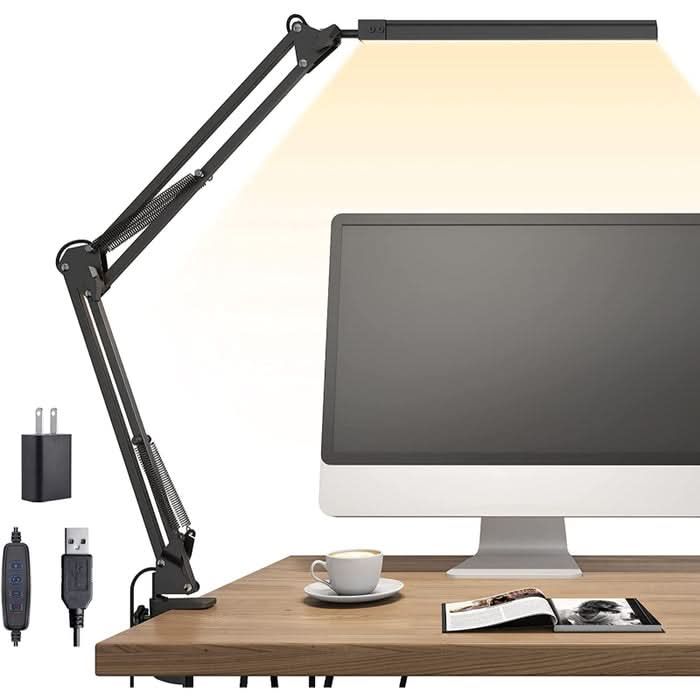 Bright Adjustable Desk Light with Clamp - Fesara