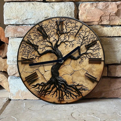 Natural Wood Tree of Life Wall Clock