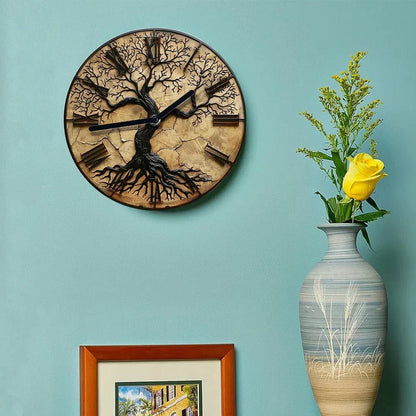 Natural Wood Tree of Life Wall Clock