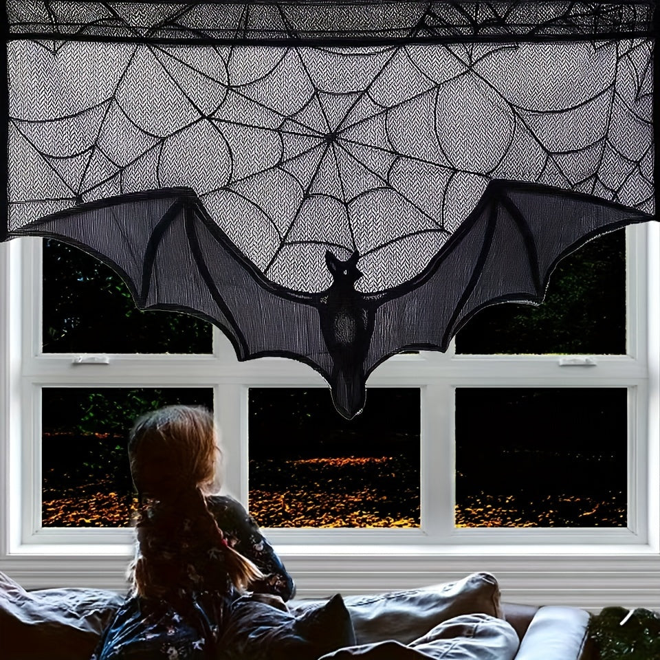 Table Runner Black Lace Halloween Decoration 3
