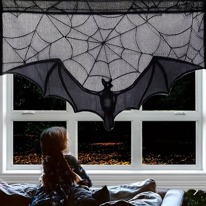 Table Runner Black Lace Halloween Decoration 3