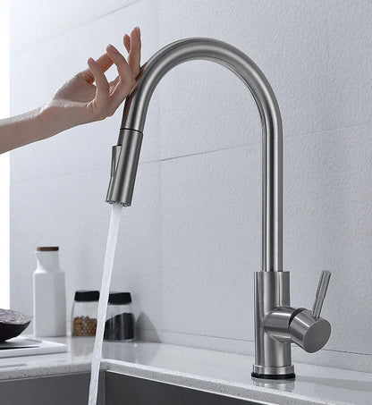 Automatic Sensor Kitchen Faucet with Flexible Sprout