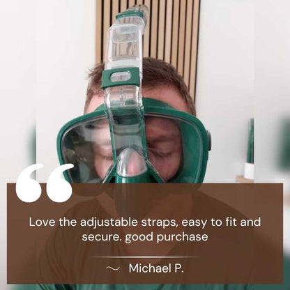 Compact Snorkel Mask with Clear Lens and Adjustable Band