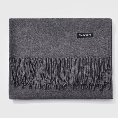 TasselAura | Elegant Monochrome Women's Scarf for All Seasons 12