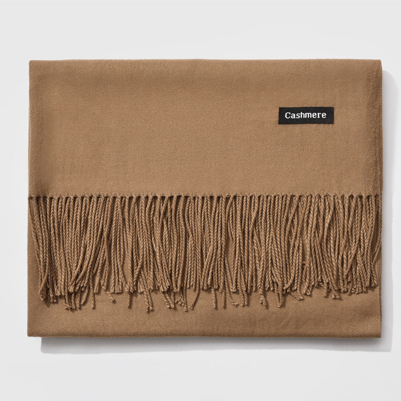 TasselAura | Elegant Monochrome Women's Scarf for All Seasons 14