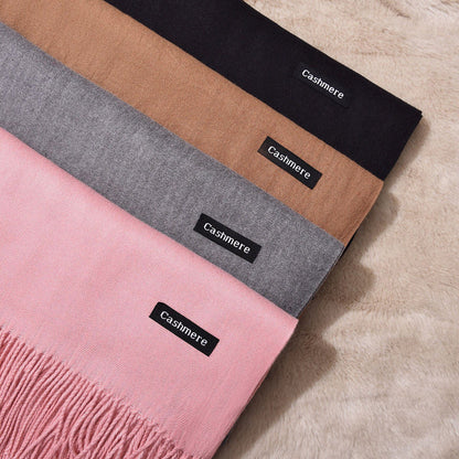 TasselAura | Elegant Monochrome Women's Scarf for All Seasons 2