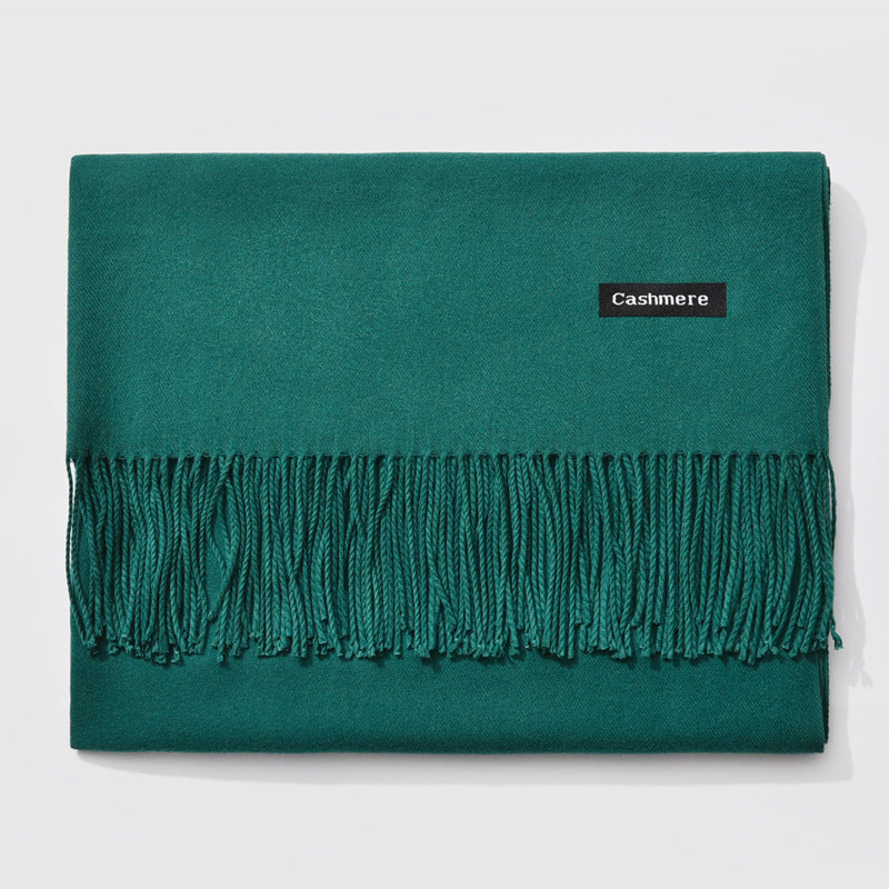 TasselAura | Elegant Monochrome Women's Scarf for All Seasons 23