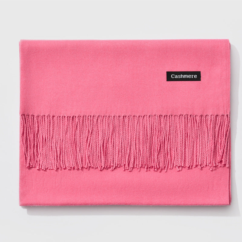 TasselAura | Elegant Monochrome Women's Scarf for All Seasons 25