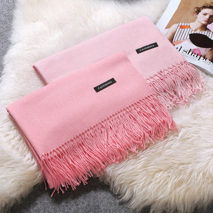TasselAura | Elegant Monochrome Women's Scarf for All Seasons 3