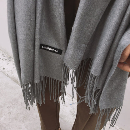 TasselAura | Elegant Monochrome Women's Scarf for All Seasons 4