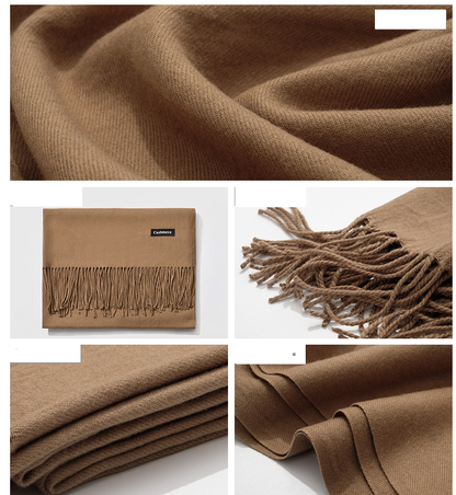 TasselAura | Elegant Monochrome Women's Scarf for All Seasons 7