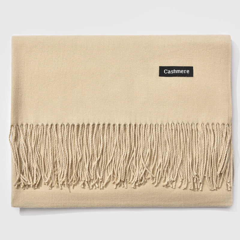 TasselAura | Elegant Monochrome Women's Scarf for All Seasons 8