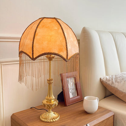 Decorative Fringe Table Lamp with Beads and Tassels