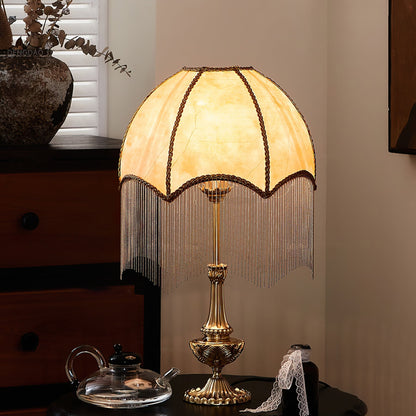 Decorative Fringe Table Lamp with Beads and Tassels