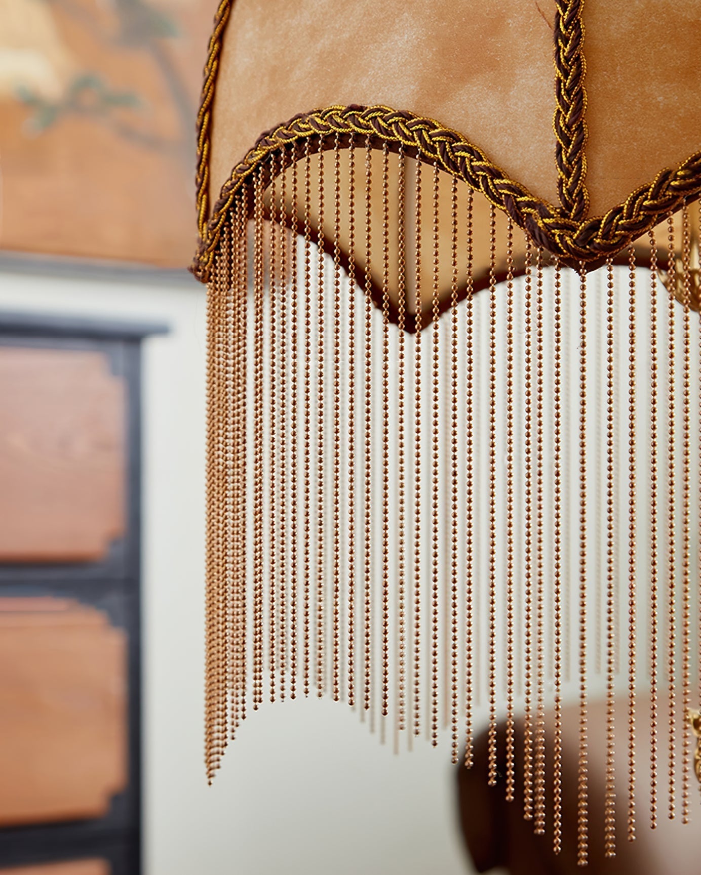 Decorative Fringe Table Lamp with Beads and Tassels
