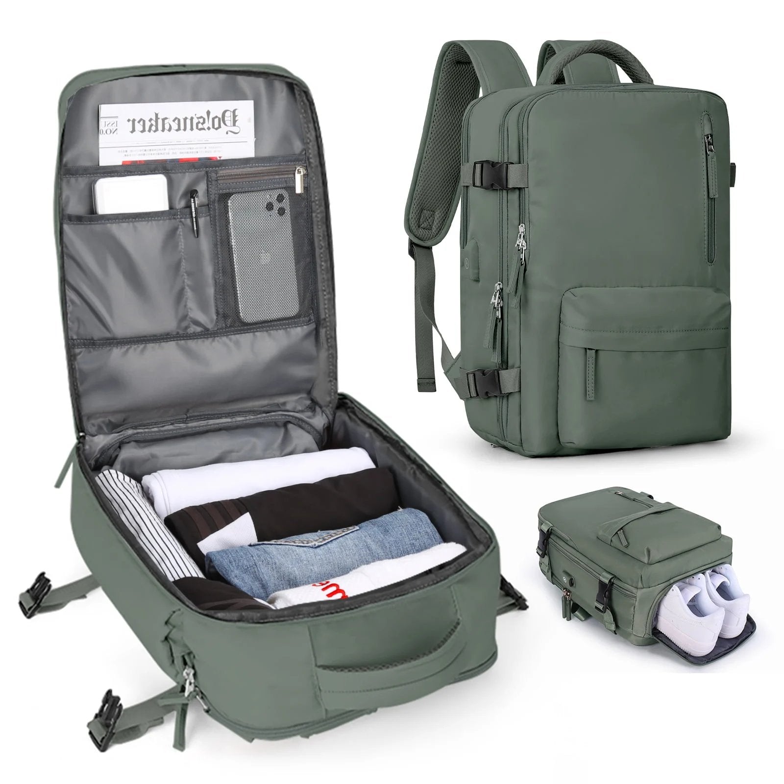 TerraPack | Stylish Versatile Travel Backpack for Women with USB Port 9