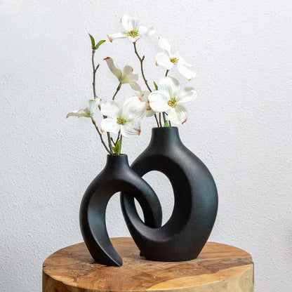 Beautiful Floral Ceramic Vase Decor - Fesara