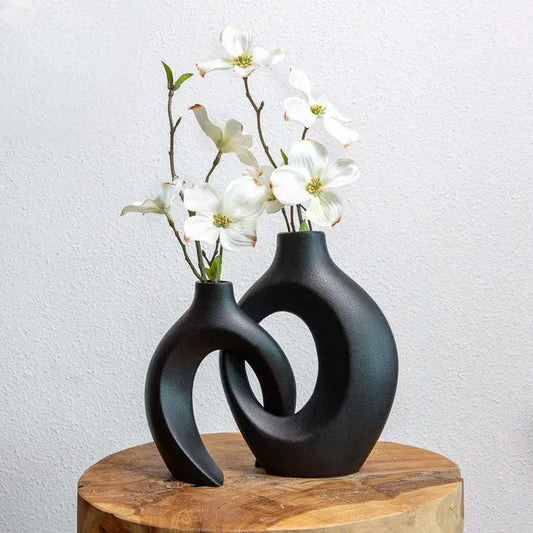Beautiful Floral Ceramic Vase Decor - Fesara