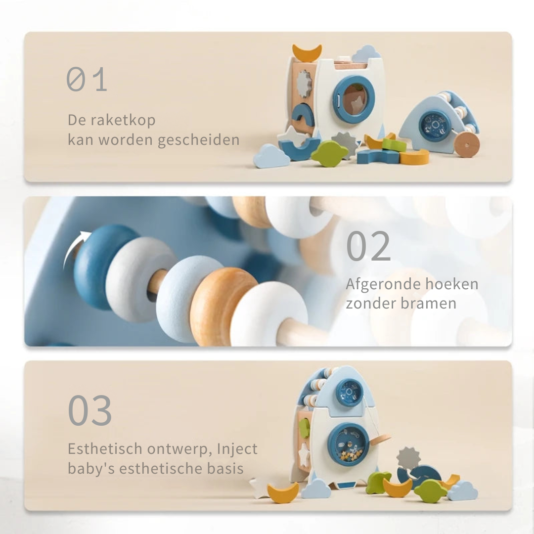 Natural Wood Space Building Blocks Set
