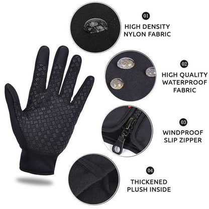 Warm Waterproof Gloves with Grippy Palm Design