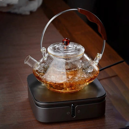 Large Glass Tea Infuser Pot with Wooden Grip