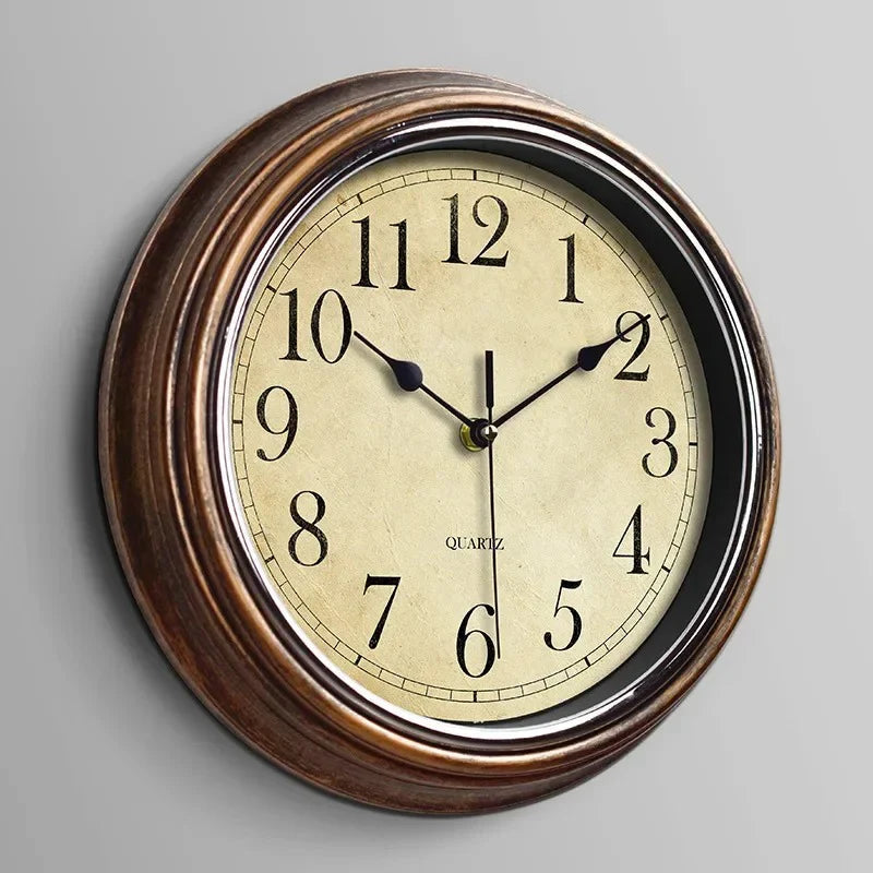 Rustic Wood Wall Clock for Classic Home Decor - Fesara