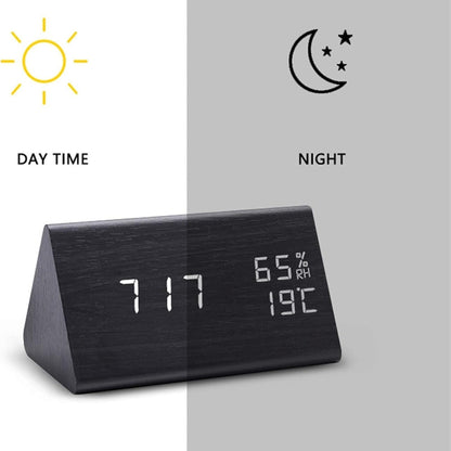Rustic Wood LED Digital Alarm Clock Radio