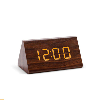 Rustic Wood LED Digital Alarm Clock Radio