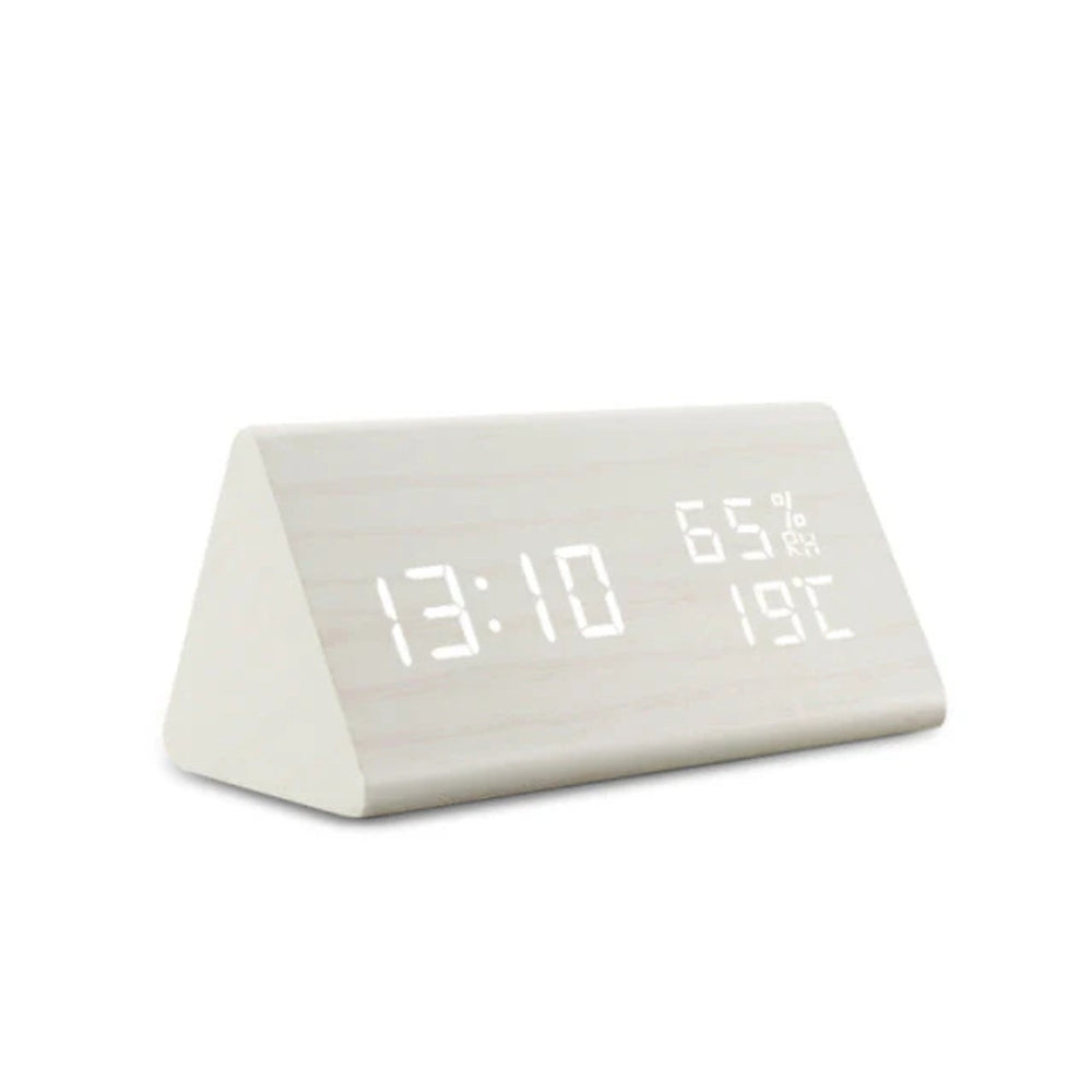 Rustic Wood LED Digital Alarm Clock Radio