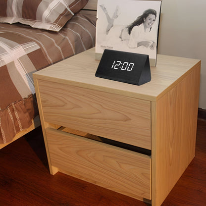 Rustic Wood LED Digital Alarm Clock Radio