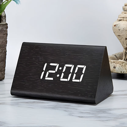 Rustic Wood LED Digital Alarm Clock Radio