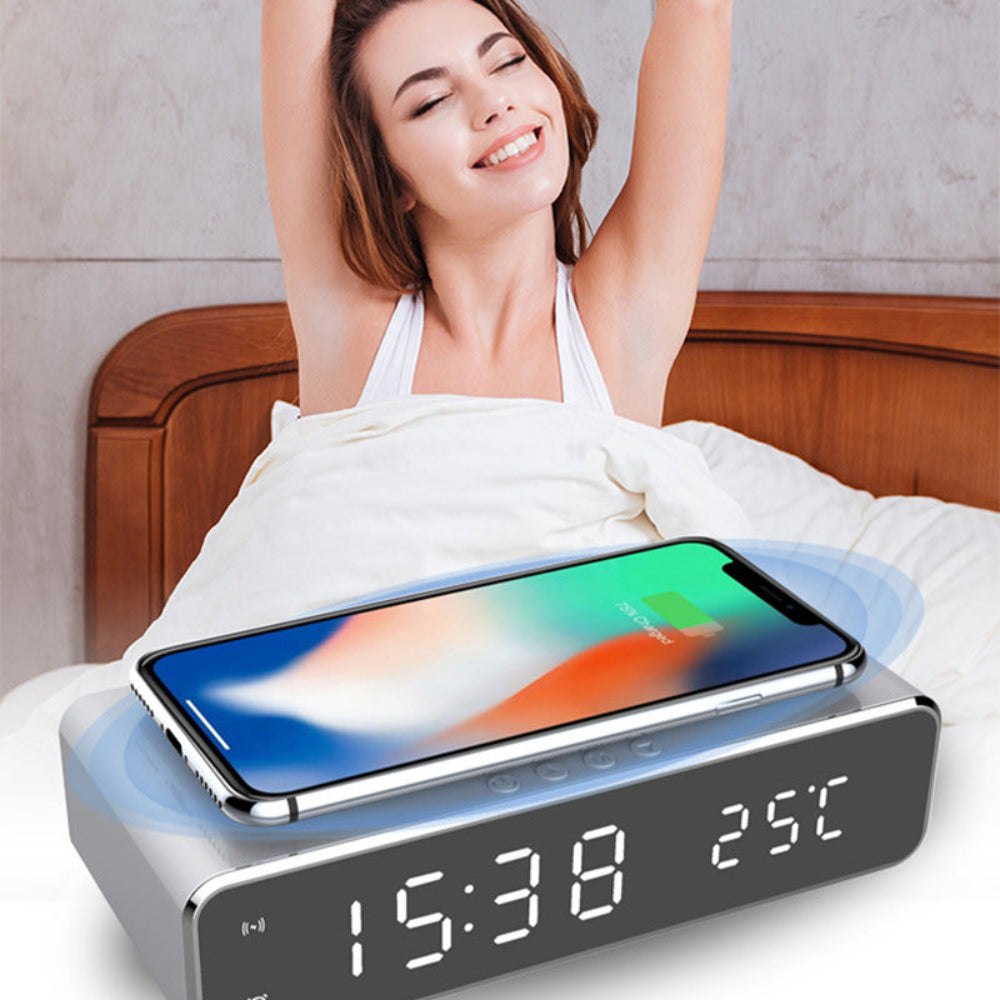 Smart LED Clock with Wireless Charger