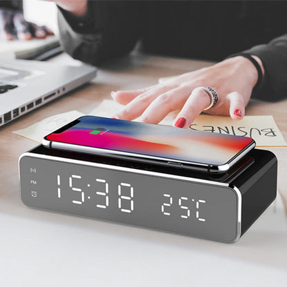 Smart LED Clock with Wireless Charger