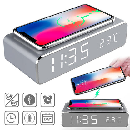 Smart LED Clock with Wireless Charger