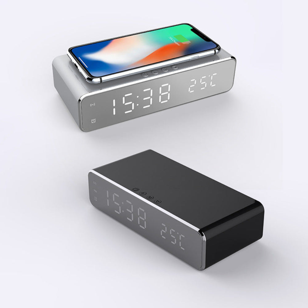 Smart LED Clock with Wireless Charger