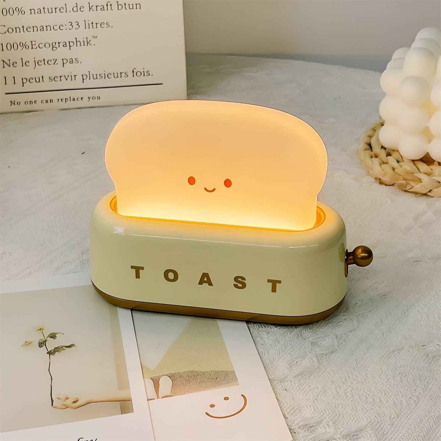 Compact Toaster Table Lamp with Adjustable LED Light