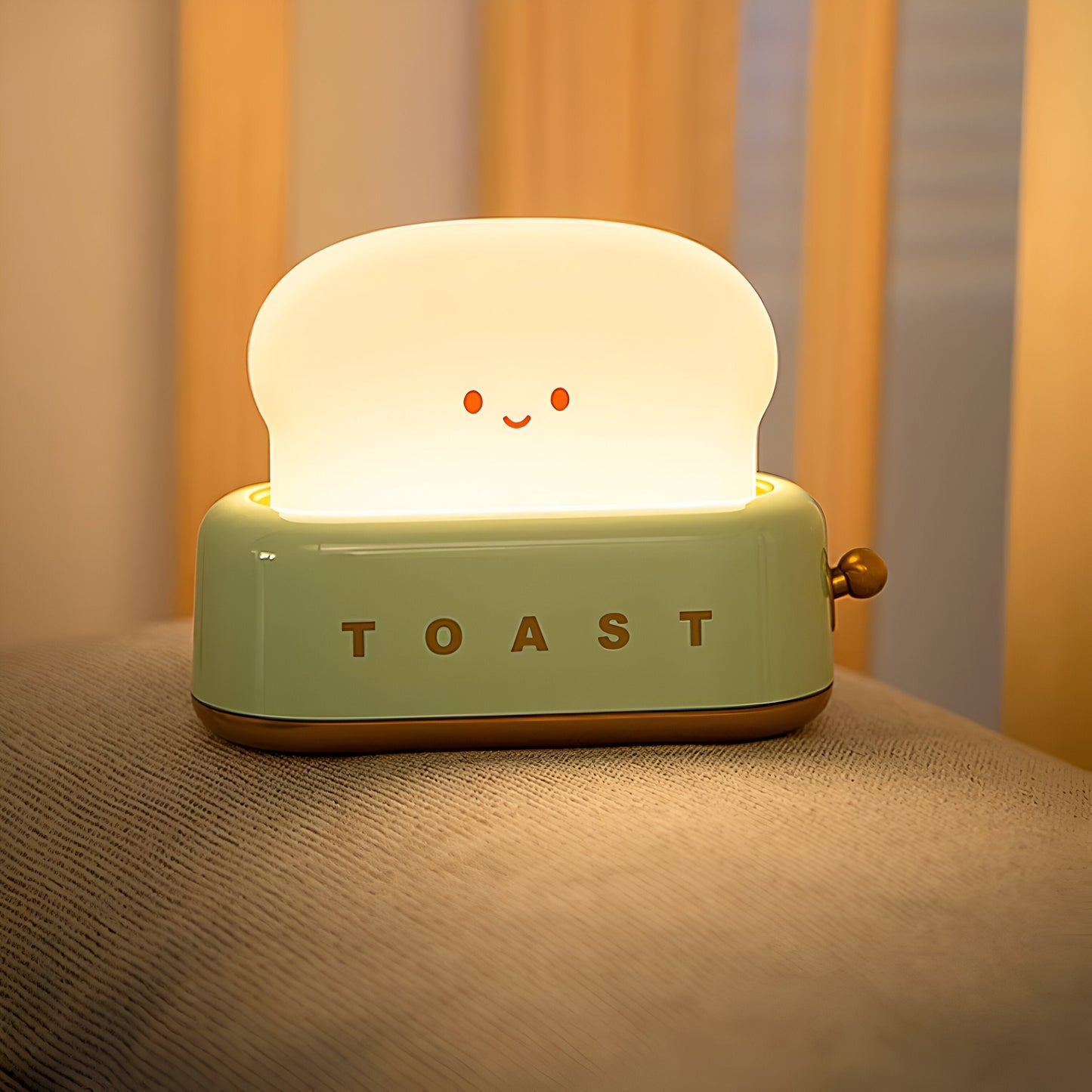 Compact Toaster Table Lamp with Adjustable LED Light