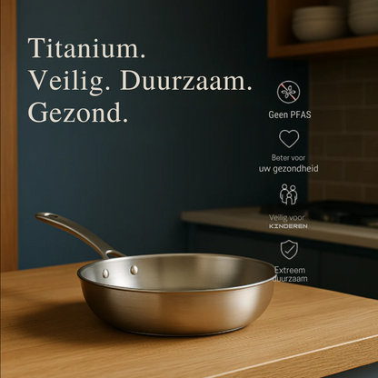 Titanium Elegance | Non-Toxic PFAS-Free Induction Cooking Pan with Hammered Finish 2